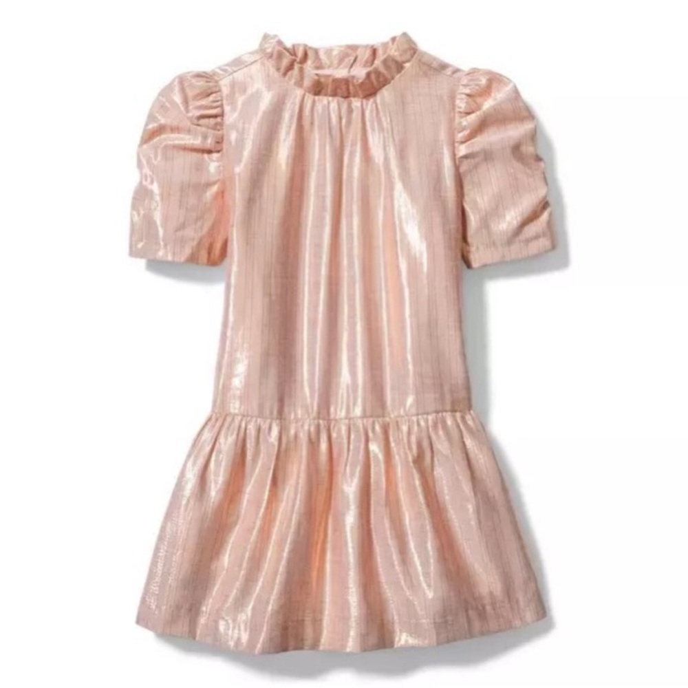 NEW Janie & Jack toddler girl‎ pink shimmer stripe dress